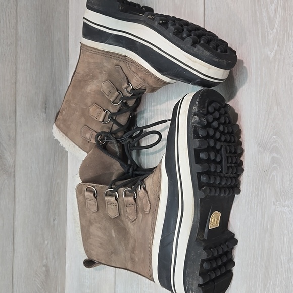 Sorel Mens 40179 Leather Insulated Line Duck Rubber Winter Boots Shoes Sz 9 - Picture 9 of 13